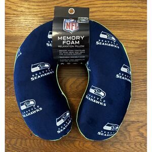NFL Seattle Seahawks Football Official Memory Foam Travel Relaxation Neck Pillow